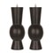 Melrose LED Flameless Abstract Tapered Candles with Remote - 10.25" - Black - Set of 2